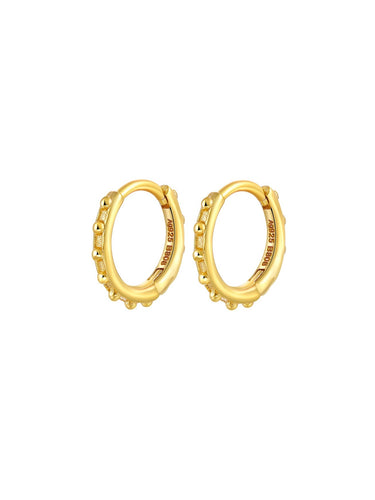 Pendiente aro bolitas 10 mm - Plata 925 baño oro 18K - par 25€ unidad 13€