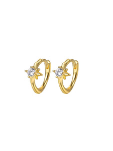 Pendiente aro circonita estrella - Plata 925 baño oro 18k - par 25€ unidad 13€