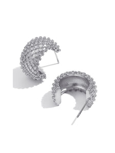 Pendientes aros Catalina - Acero plateado 316L baño plata rodiada