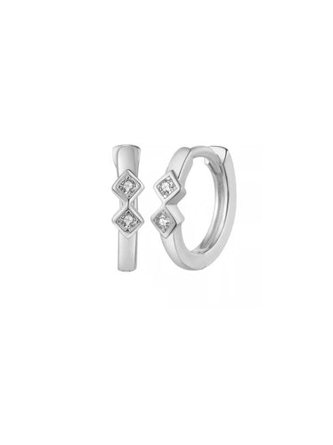 Pendiente aro rombo circonita 11mm - Plata 925 - par 29€ unidad 15€