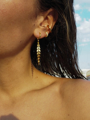 Pendientes Sanlúcar- Acero dorado 316L baño oro 18K