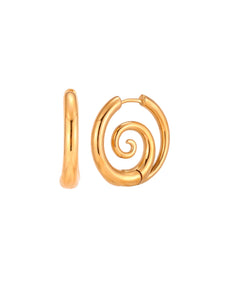 Pendientes aros espiral 28mm · Acero dorado 316L baño oro 18k