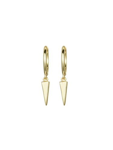 Pendiente aro triángulo - Plata 925 baño oro 18K- par 25€ unidad 13€