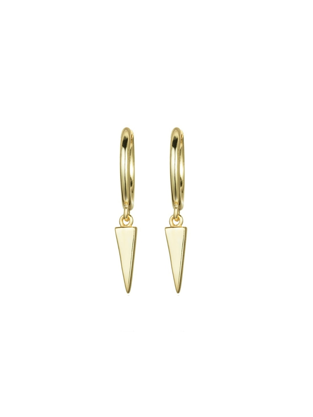 Pendiente aro triángulo - Plata 925 baño oro 18K- par 25€ unidad 13€