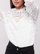 Cargar imagen en el visor de la galería, Blusa guipur blanca - Talla S, M y L (PREVENTA, DISPONIBLE PARA ENVÍO/TIENDA FÍSICA 17 ABRIL)