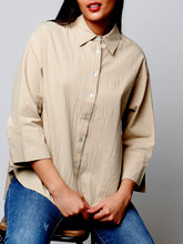 Cargar imagen en el visor de la galería, Blusa camel 100% algodón - Talla: S, M y L