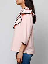 Cargar imagen en el visor de la galería, Blusa volantes rosa algodón