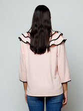 Cargar imagen en el visor de la galería, Blusa volantes rosa algodón