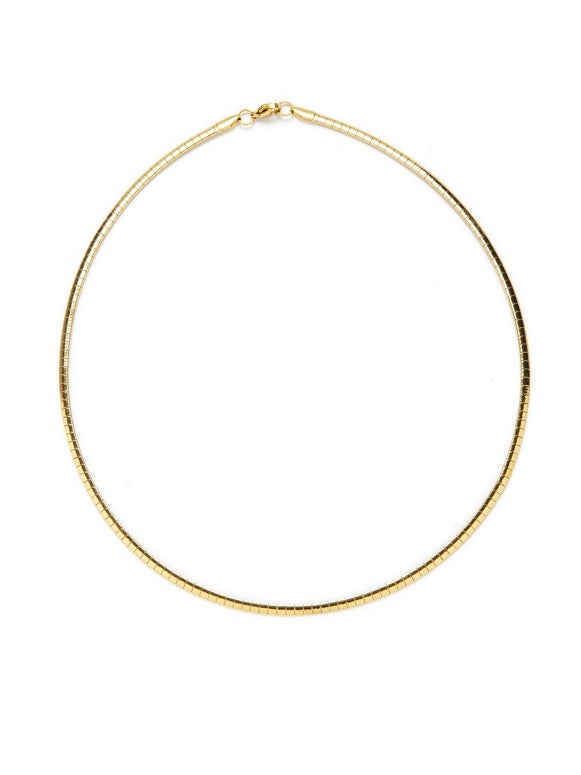 Collar semi rígido • Acero dorado 316L baño oro 18k