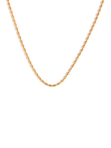 Cadena oval bola 42cm + 5cm - Acero dorado 316L baño oro 18k