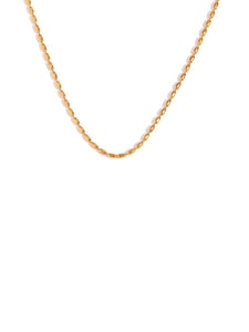 Cadena oval bola 36cm + 5cm - Acero dorado 316L baño oro 18k