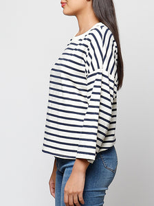 Camiseta/sudadera rayas azul marino