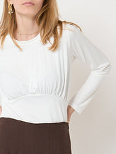 Cargar imagen en el visor de la galería, Camiseta fruncida blanca