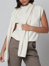 Cargar imagen en el visor de la galería, Jersey sin mangas + bufanda (se pueden usar por separado) - blanco roto