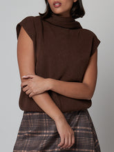 Cargar imagen en el visor de la galería, Jersey sin mangas + bufanda (se pueden usar por separado) - marrón