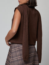 Cargar imagen en el visor de la galería, Jersey sin mangas + bufanda (se pueden usar por separado) - marrón