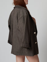 Cargar imagen en el visor de la galería, Chaqueta marrón brillo