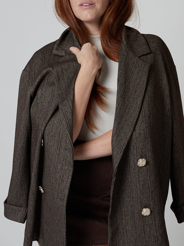 Chaqueta marrón brillo