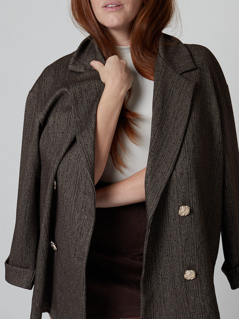 Chaqueta marrón brillo