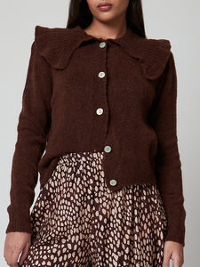 Chaqueta de punto marrón