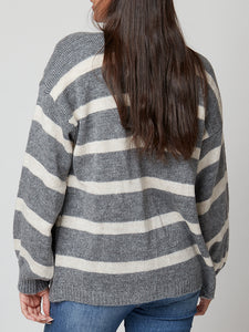 Chaqueta punto rayas grises