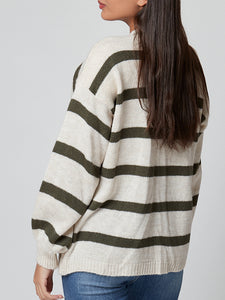 Chaqueta punto rayas verdes