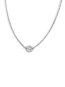 Collar letra - Acero plateado 316L baño plata rodiada - Elige tu letra