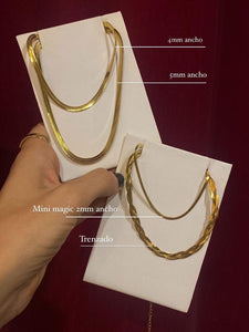 Collar Magic (ancho 5mm) • Acero dorado 316L baño oro 18k