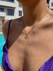 Collar Respirar - Acero dorado 316L baño oro 18k