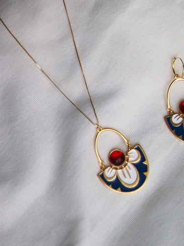 Collar CABO VERDE - Colgante latón baño oro 18k y cadena acero dorado 316L baño oro 18k