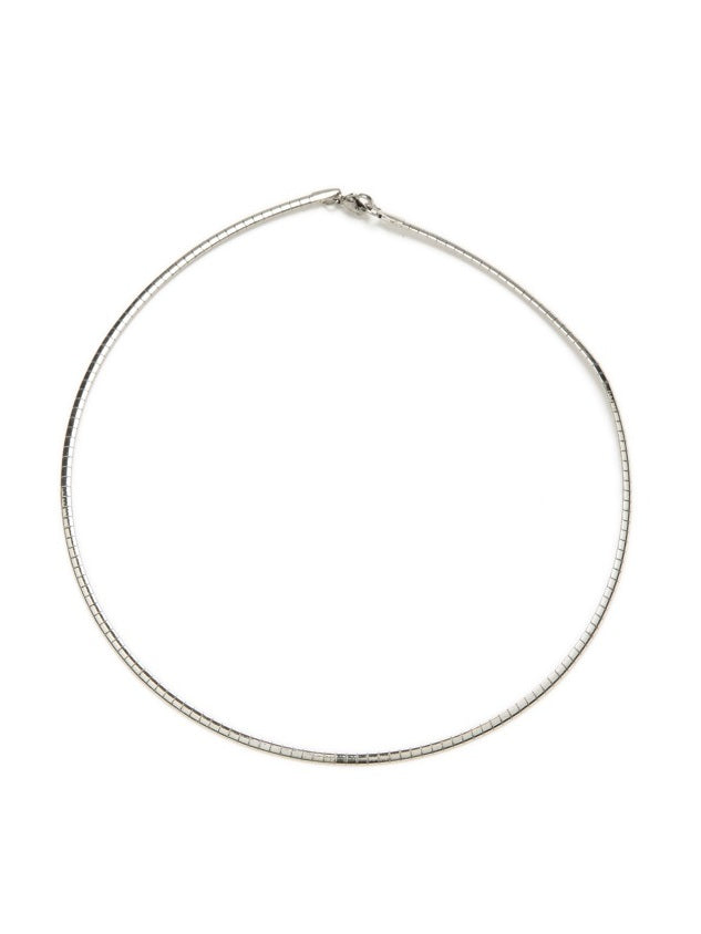 Collar semi rígido • Acero plateado 316L baño plata rodiada