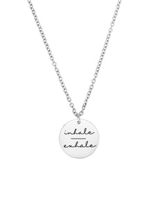 Collar Respirar - Acero plateado 316L baño plata rodiada