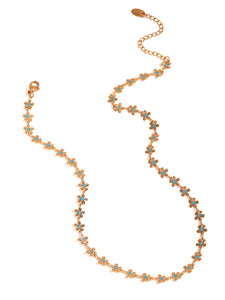 Collar flores - Acero dorado 316L baño oro 18k