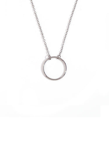 Collar GEOMETRIC 007 - Acero plateado 316L baño plata rodiada