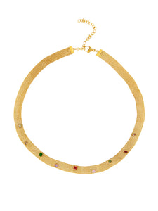 Collar cadena Bismarck minerales • Acero dorado 316L baño oro 18k