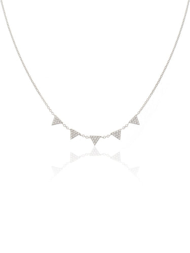 Collar triángulo circonitas - Plata de Ley 925