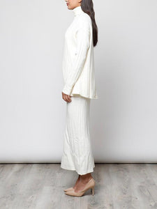 Conjunto jersey + vestido blanco