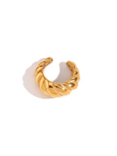 Cargar imagen en el visor de la galería, Pendiente ear cuff croissant - Acero 316L baño oro 18K