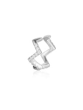 Cargar imagen en el visor de la galería, Pendiente ear cuff zig zag circonitas - Plata 925