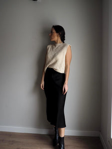 Falda satinada negra Rayón - Talla única