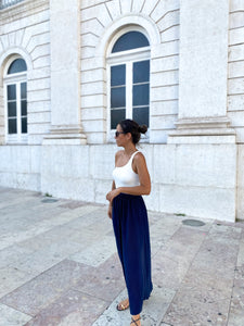 Falda plisada azul marino - Talla única