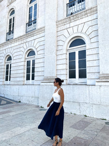 Falda plisada azul marino - Talla única