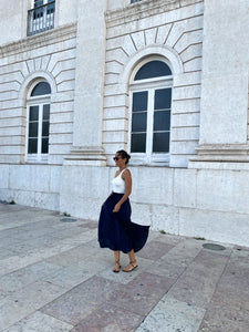 Falda plisada azul marino - Talla única