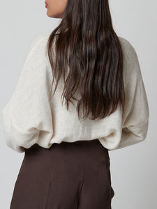 Jersey beige escote pico