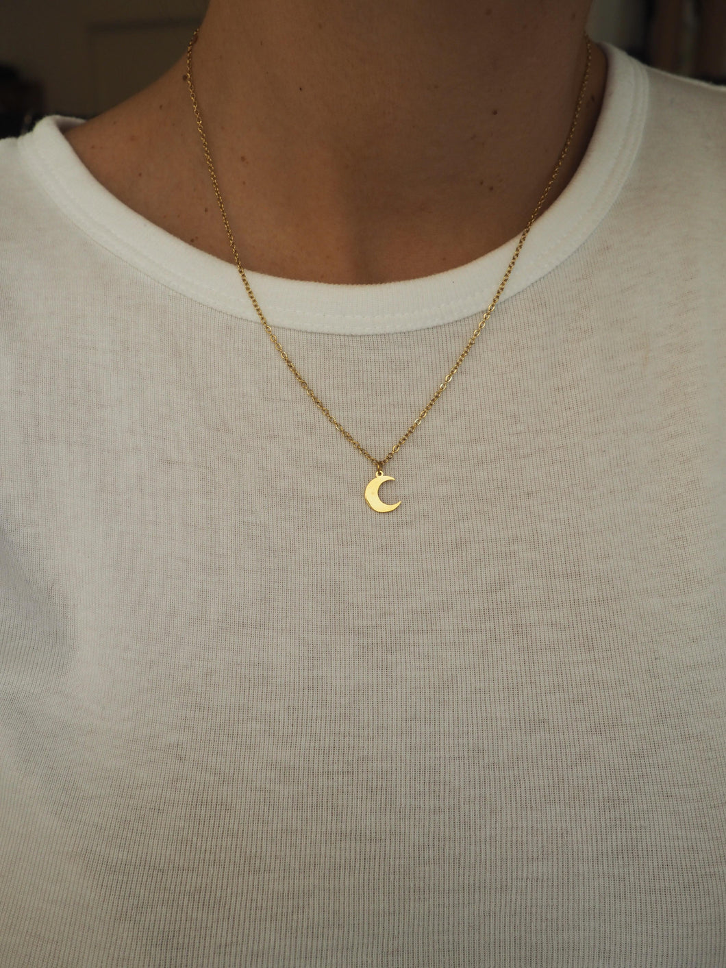 Collar Luna - Acero dorado 316L baño oro 18k