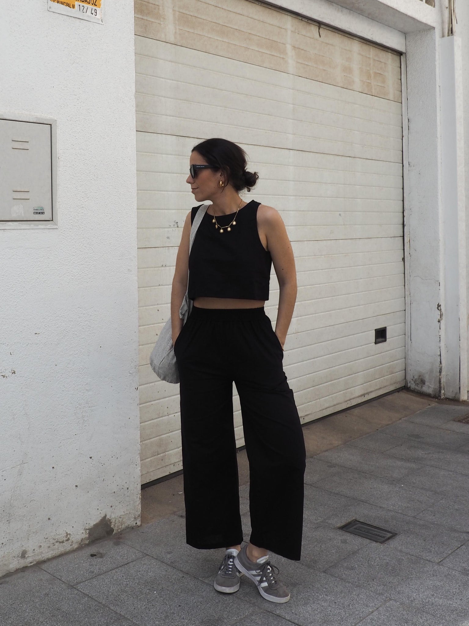 Pantalon negro verano best sale