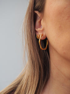 Pendientes aros onditas 30mm · Acero dorado 316L baño oro 18k