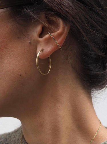 Pendientes aro 25 mm · Acero dorado 316L baño oro 18k · par 22€ unidad 11,50€
