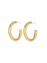 Cargar imagen en el visor de la galería, Pendientes aros 35 mm · Acero dorado inoxidable baño oro 18K
