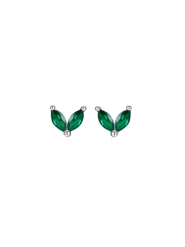Pendiente flor circonitas verdes - Plata 925 - 19€ par 10€ unidad